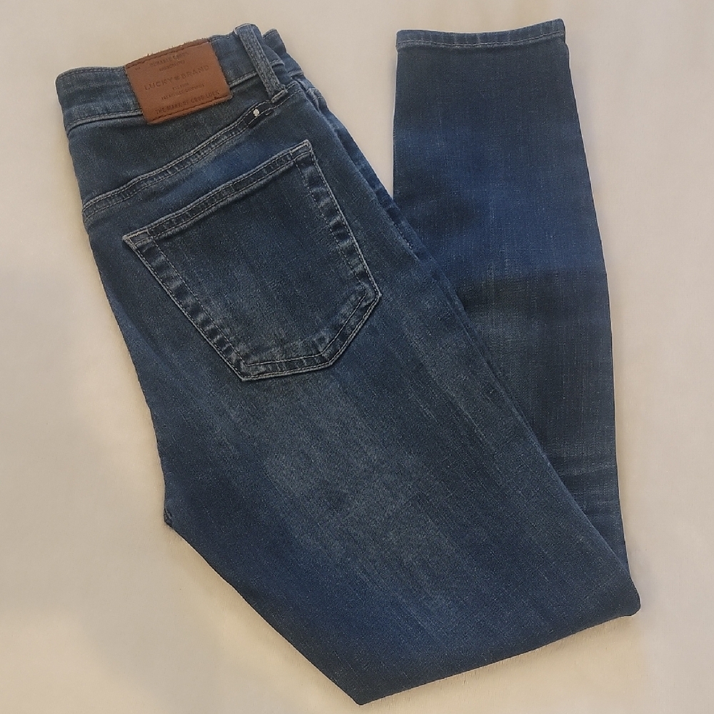 Lucky Brand Women's Bridgette Crop High Waist Dark Blue Skinny Jeans